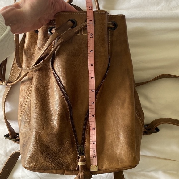 BED STU RARE Underwood LEATHER BACKPACK BAG Drawstring EUC Brown GORGEOUS! - Picture 12 of 13